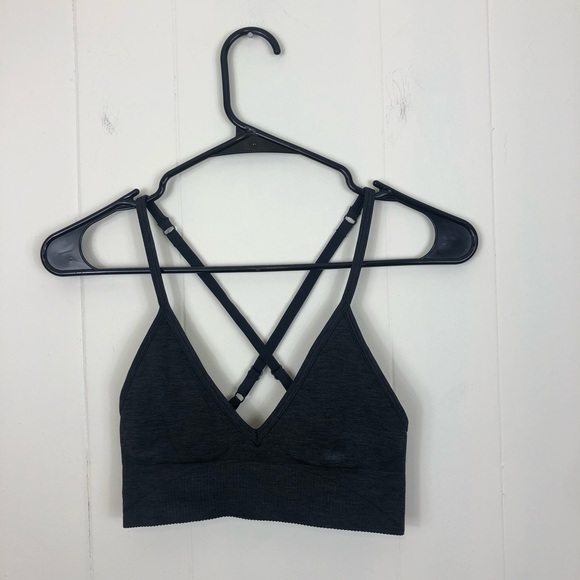 lululemon athletica Other - Lululemon Charcoal Gray V-Neck Sports Bra Sz 4